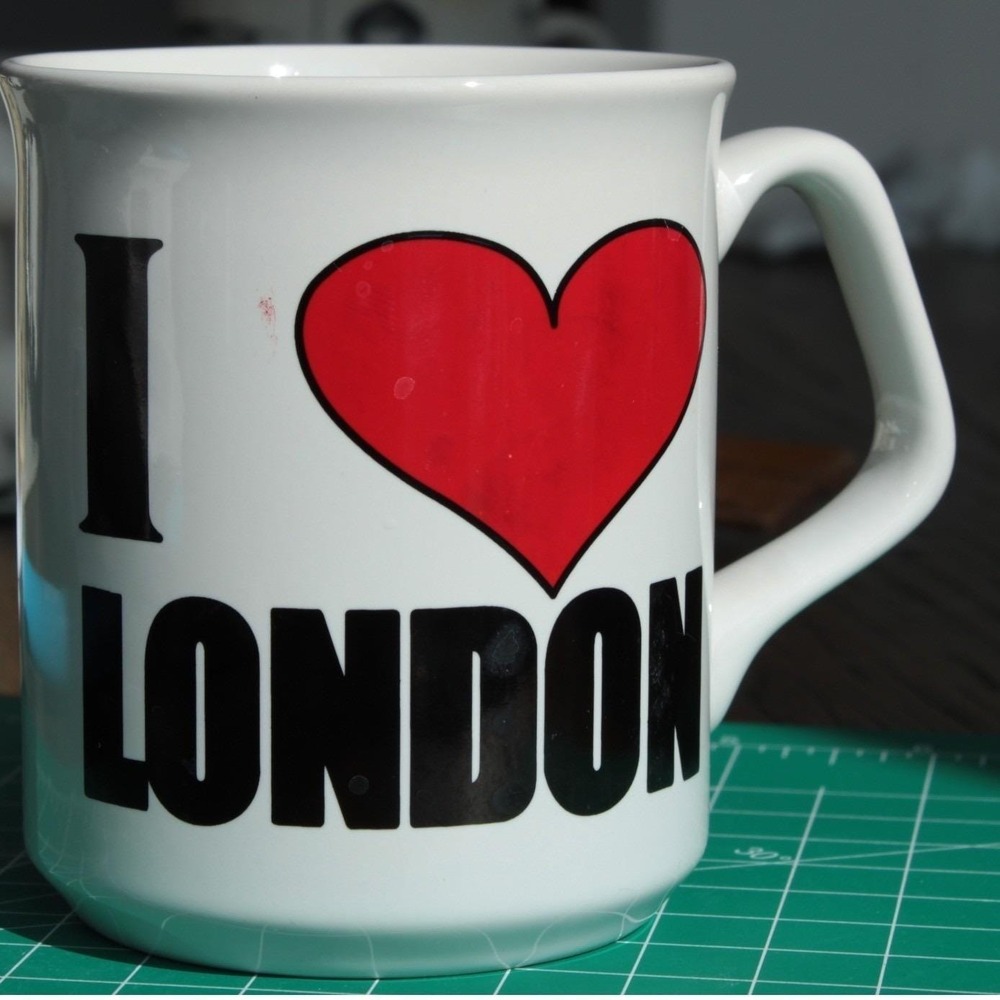 Vintage "I Love London" Red Heart White‎ Coffee Cup